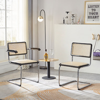 Silla de Comedor Reclinable de Ratán Moderna, Diseño Ergonómico y Duradero para Muebles de Hogar, Dormitorio, Apartamento, Restaurante, Cafetería