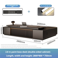 Scrivania da Ufficio Laccata di Alta Gamma Personalizzabile, Design Moderno, Arredamento per Ufficio Direzionale di Lusso, Scrivania Presidenziale