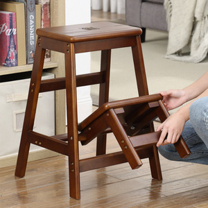 Nalanduohao Solid Wood Folding <b>Stool</b> High Chair Dual Purpose <b>Step</b> <b>Stool</b> For Home Use - Product Image 1