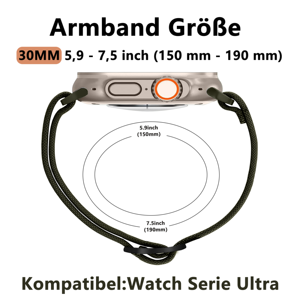 Eraysun Correa Elástica de Nailon para Reloj <span class=keywords><strong>Apple</strong></span> i <span class=keywords><strong>Watch</strong></span> Series, Correa de Tela Alpine Loop <span class=keywords><strong>Ultra</strong></span> Lujosa, Novedad - Product Image 4