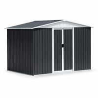 Abri de jardin en acier galvanisé 6x4 pieds avec portes doubles pour outils de jardin