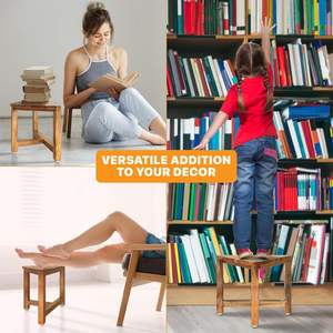 Kleine Ecke Bambus Badezimmer Bank Spa Fuß stütze für kleine Dusch räume zum Rasieren und Entspannen in engen Räumen - Product Image 6