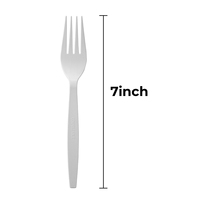 Fourchettes jetables blanches de qualité supérieure, robustes, 500 pièces, biodégradables, compostables, emballées individuellement, pour restaurants et fêtes