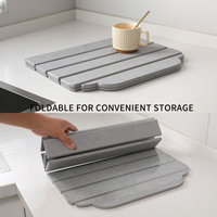 Tapis de bain pliable en pierre CC compact et facile à ranger, super absorbant en terre de diatomée, tapis antidérapant pour table