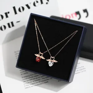 18 K Gold Color Heart Swan Zirconia Necklace Choker Woman Stainless steel Jewelry Valentine's Day Gift Factory Mixed Wholesale