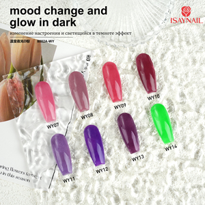 Poudre à tremper acrylique magique ISAYNAIL qui brille dans <span class=keywords><strong>le</strong></span> noir avec fonction de changement d'humeur, 22 couleurs pour les fournitures de salon de manucure - Product Image 2