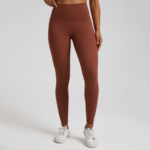 Nuevos Pantalones Deportivos de Yoga para <span class=keywords><strong>Mujer</strong></span>, Estilo Europeo Americano, Sensación de Segunda Piel, Ajustados, de Cintura Alta, con Bolsillos, de Secado Rápido, para Correr al Aire Libre - Product Image 3