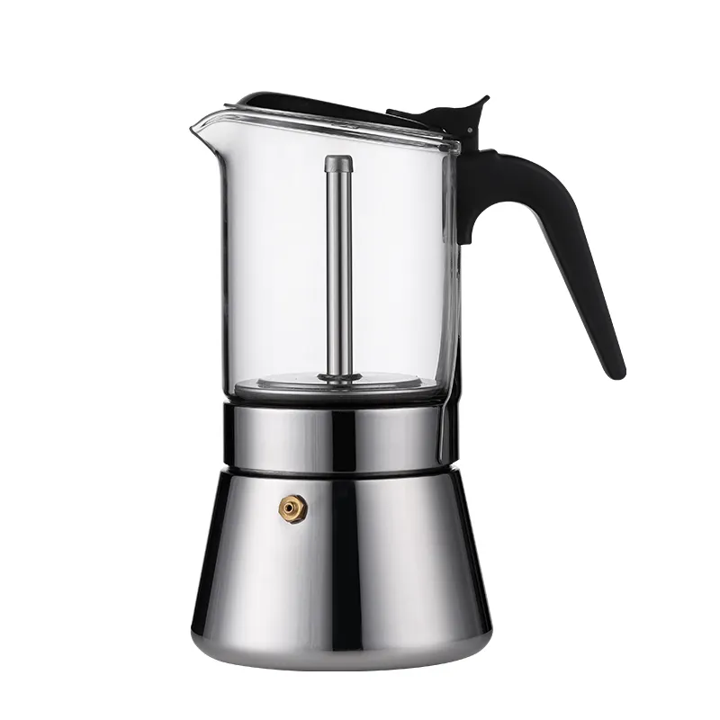 2022 Hot Portable Stovetop Espresso Coffee Maker Branded Design Stainless Steel Moka Pot