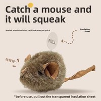 Jouet interactif pour chat : Souris en peluche à remonter, réaliste et sonore, jouet de simulation pour animaux de compagnie