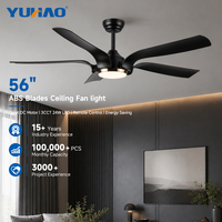 Plafonnier LED BLDC avec ventilateur, télécommande classique OEM ODM, 6 vitesses, 56 pouces, AC120/220, ABS, pour salon de villa