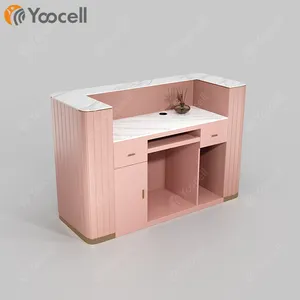 Yoocell 2022 Furnitur Salon Gigi Warna Pilihan, Meja Depan Meja Resepsionis Marmer Dental untuk Ruang Tunggu