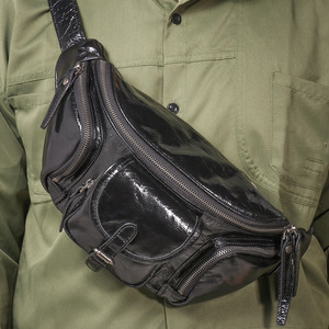 Riñonera de Cuero Negra al por Mayor para Hombre y Mujer, Bolsa de Cintura Multibolsillos a la Moda para Viajes, Deportes, Senderismo, Ciclismo - Product Image 6