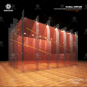 Terrain de squash panoramique en verre de taille standard à prix compétitif pour l'entraînement, avec vues panoramiques complètes sur les balles de squash - Product Image 1