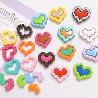 Mignon Plastique Acrylique Amour Forme Perles Pixel Cadre Artisanat Séparable Perles En Vrac pour DIY Porte-clés Téléphone Chaîne Fabrication de Bijoux