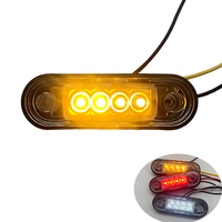 Feux latéraux étanches à 4 LED 12V Haute luminosité avec lampe d'avertissement de dégagement à LED pour camion remorque poids lourd