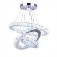Lustre en cristal multi-anneaux, luminaire suspendu LED, plafonnier, lustre pour projet commercial, restaurant, chambre à coucher