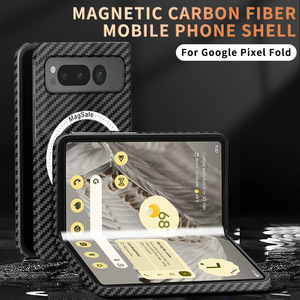 Best Seller için Ultra ince hafif dayanıklı karbon <span class=keywords><strong>Fiber</strong></span> doku koruyucu durumlarda <span class=keywords><strong>Google</strong></span> kat manyetik buzlu kap telefon kapağı - Product Image 4