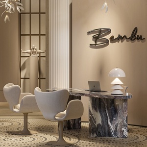 Servicio de Diseño de Interiores para Salones de Belleza de Lujo: Mostrador de Recepción de Mármol a Medida con Mobiliario de Spa y Centro de Equipamiento para Tiendas - Product Image 3