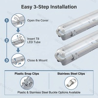 Lampes LED Triproof T8 étanches pour usage agricole avec garantie de 2 ans, IP65, rechargeables en cas d'urgence, 600mm, 1200mm, 18w, 36w, 9w, simples