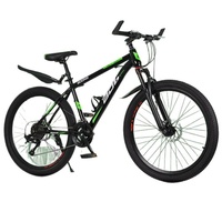 Vélo de montagne 26/24 pouces, 21 vitesses, frein à disque double, véhicule tout-terrain, cadre en acier à haute teneur en carbone, fourche à ressort