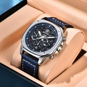 2025 New BENYAR Retro Leather <b>Watch</b> Sports Quartz <b>Watch</b> Luminous Skeleton Waterproof Multifunctional <b>Watches</b> for Man - Product Image 3