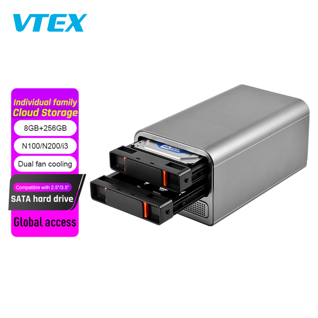 High Performance Access Cloud Enclosure Nas Storage Case Server 2 Bay Nas Attached Network Storage Device