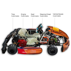 Kart de performance Vortkart <span class=keywords><strong>Enduro</strong></span> Sport <span class=keywords><strong>4</strong></span> <span class=keywords><strong>temps</strong></span> FR-200X 6,5 CV avec essieu arrière renforcé de 50 mm pour une stabilité accrue, course en extérieur - Product Image 3