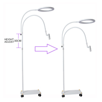 Lámpara de Anillo LED UV Profesional para Curado de Pestañas 2 en 1, Equipo de Salón de Belleza con Control de Pedal