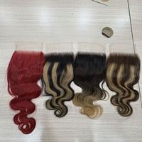 Cheveux Humains Remy de Qualité Supérieure, Couleur Personnalisée, Dentelle Transparente 5*5, Closure Sans Colle, Lot de Cheveux Bruts Cambodgiens avec Closure