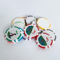 Logo personnalisé en gros des deux côtés marqueur de balle de golf de jeton de poker de 40mm de diamètre
