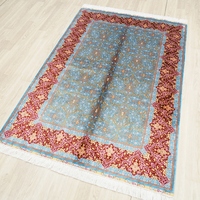 Tapis turc 4x6 pieds, texture persane, miniature antique, tapis indien en soie fait main