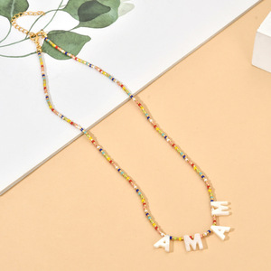 Collier Bohème Fait Main Perlé pour Femme, Lettres Personnalisées, Perles Miyuki, Coquillages Naturels, Lettres Amour Espoir – Vente Flash - Product Image 4