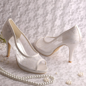 Tacco personalizzato Wedopus avorio pizzo <span class=keywords><strong>scarpe</strong></span> da <span class=keywords><strong>sposa</strong></span> <span class=keywords><strong>per</strong></span> <span class=keywords><strong>la</strong></span> <span class=keywords><strong>sposa</strong></span> - Product Image 4