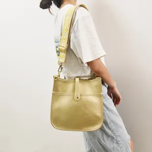 Bandoleras de piel sintética para mujer, bolso cruzado de diseño Simple