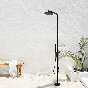 Columna de Ducha Exterior Moderna Independiente, Acero Inoxidable 316 Negro Mate, Juego de Ducha de Lluvia <span class=keywords><strong>para</strong></span> Playa, Jardín, <span class=keywords><strong>Piscina</strong></span> - Product Image 1