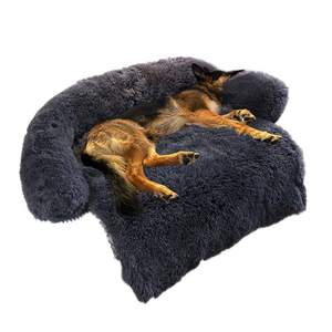 Großhandel Luxus moderne abnehmbare wasserdichte Hunde bett Couch Samt Kunst pelz Haustier Schlafs ofa Bett bezug Möbel Protector Dogbed Hot - Product Image 2