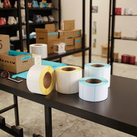 Rouleau de papier thermique auto-adhésif continu personnalisé pour étiquettes d'emballage
