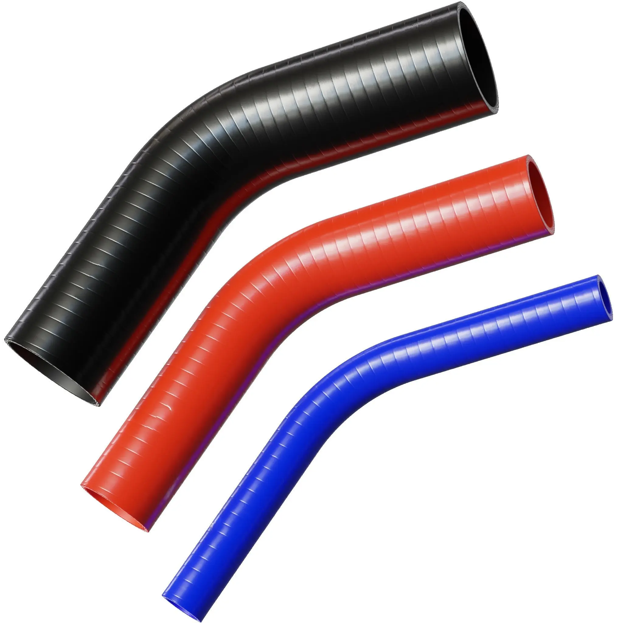 Hochwertiger geflochtener Automobil-Rückschneider 45-Grad flexibler Ellbogen Silikon-Gummibohr schlauch in Rot