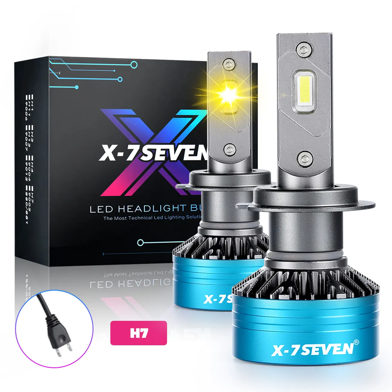 X-7SEVENアポロ120W卸売H7車Ledライトオートバイ電球9006 Ledヘッドライト電球車用