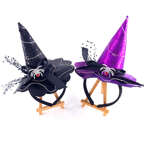 Sombrero de <span class=keywords><strong>bruja</strong></span> luminoso Horror Spider LED diadema <span class=keywords><strong>para</strong></span> mujer <span class=keywords><strong>Halloween</strong></span> Cosplay accesorio suministros <span class=keywords><strong>Halloween</strong></span> Rave Night Decor - Product Image 4