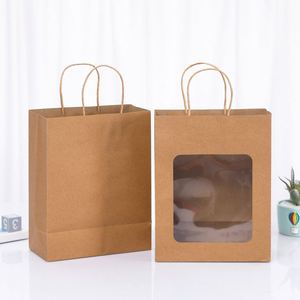 ZJPACK Vente en gros de sacs en papier cadeau biodégradables, personnalisés, blancs, avec fenêtre et poignée en cordon blanc - Product Image 3