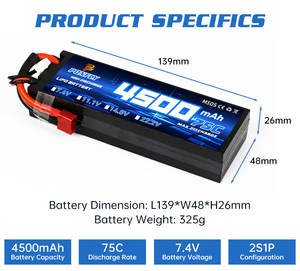 לרחף במקרה קשה ליפו סוללה 3500mah <span class=keywords><strong>4500mah</strong></span> 5500mah 75c 7.4v 11.1v 14.8 2s <span class=keywords><strong>3s</strong></span> 4S עבור רכב רכב משאית טנק סירה טנק - Product Image 3