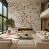 Grande dalle de granit Alpinus naturel poli pour plan de travail de cuisine, meuble-lavabo de salle de bain, revêtement mural, carrelage de sol
