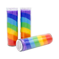 Vente en gros nouvelle bougie religieuse 7 jours décoration d'église pilier coloré bocal en verre logo bougie parfumée personnalisée