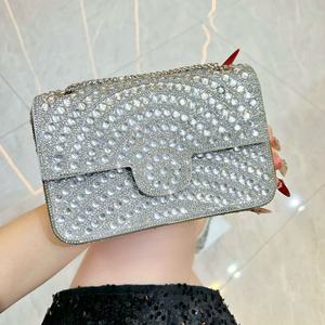 Sac à main pochette de soirée unique en strass scintillants 2026, sac à main perlé pour femme, sac à bandoulière chaîne pour fille, vente en gros - Product Image 5