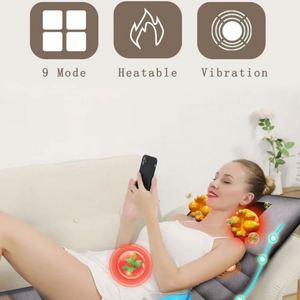 9 Modes <b>Vibrating</b> Air Compression Heated Electric <b>Back</b> <b>Massager</b> Cervical Massage Mattress Machine - Product Image 2