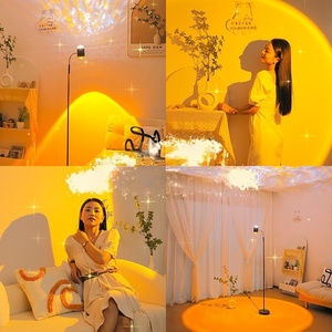 Lampada da Terra LED con Proiezione Tramonto, Lampada Atmosfera per Camera da Letto, Design Retrò Romantico con Effetto Onde d'Acqua, Altezza Regolabile, Controllo Touch - Product Image 3