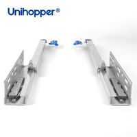 Glissières de tiroir Unihopper Heavy Duty 2 fois cachées sous le bas Channel Runner Push Open Heavy Duty Heavy Duty