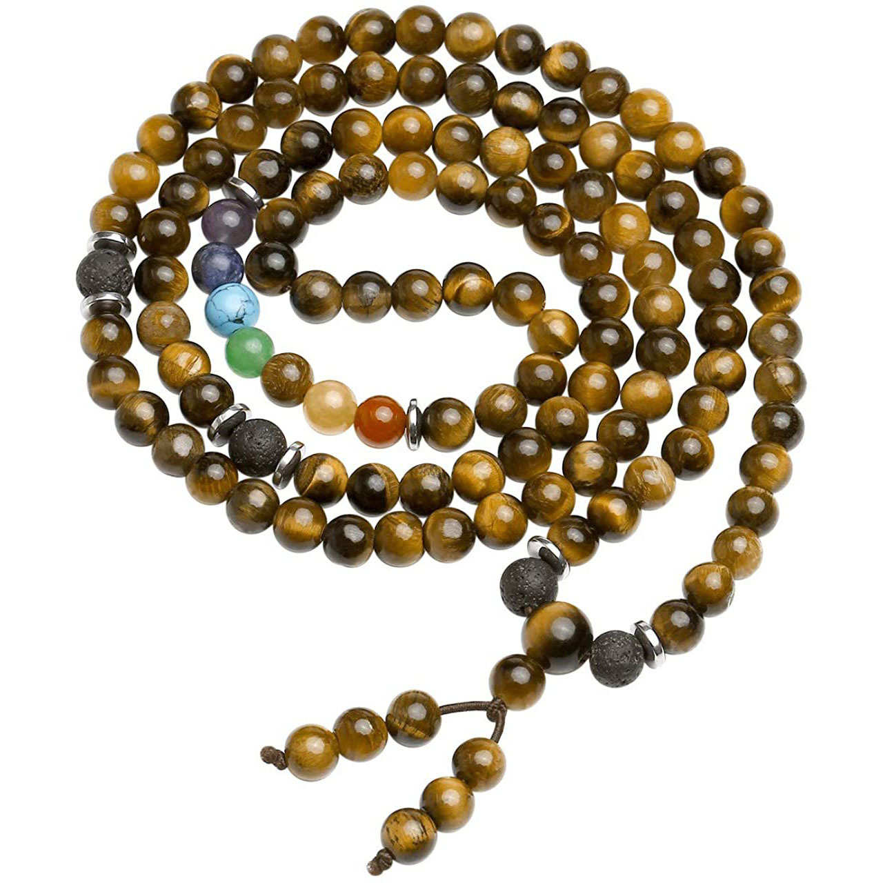 Muslim 108 Tigerauge Perlen Rosenkranz Perlenkette Naturstein Islamische Tasbih Gebets perlen