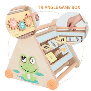 Juguete creativo Montessori para niños, juegos interactivos de actividades educativas multifunción, caja triangular